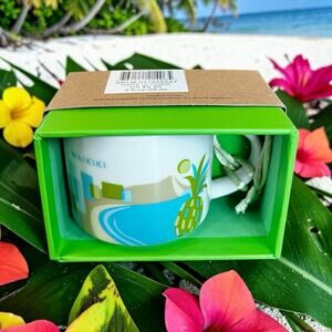 Starbucks Waikiki Ornament Mug 2 oz Hawaii YAH Demi Cup NWT Box